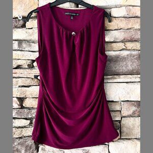 White House | Black Market Wine Colored Sleeveless Blouse